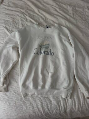 Princess Polly White Aspen Colorado Graphic Crewneck Sweatshirt
